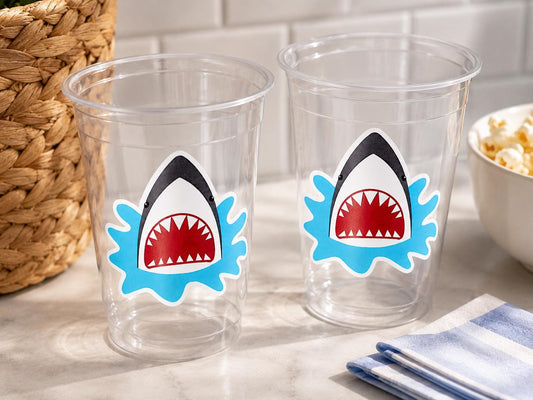 SHARK PARTY CUPS - Shark Treat Cups Shark Birthday Cups Shark Birthday Party Cups Shark Party Favors Shark Party Supplies Shark Decorations