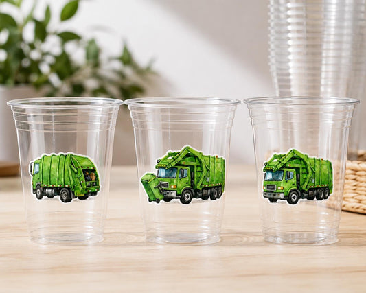 GARBAGE TRUCK PARTY Cups - Garbage Truck Treat Cups Garbage Truck Party Favors Garbage Truck Birthday Favors Trash Garbage Birthday