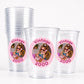 Vintage Year Photo Cups | Personalized Birthday Cups with Photo & Year | Custom Round Photo Sticker Party Favors | Add Any Year | Ships Fast