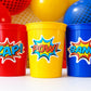 SUPERHERO PARTY CUPS - Superhero Cups Superhero Birthday Superhero Party Superhero Decorations Superhero Party Favors Superhero Cup Favors