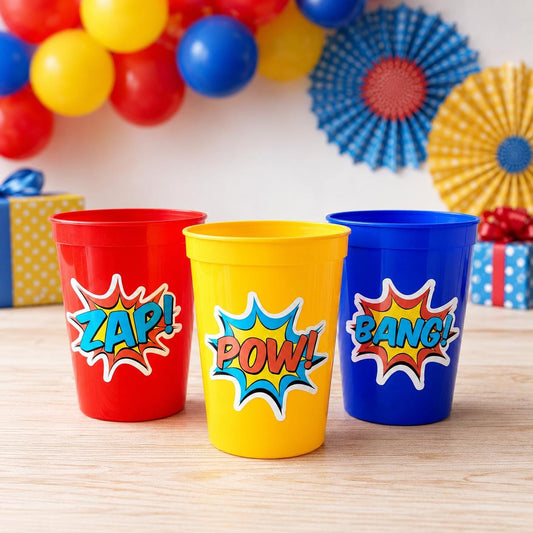 SUPERHERO PARTY CUPS - Superhero Cups Superhero Birthday Superhero Party Superhero Decorations Superhero Party Favors Superhero Cup Favors