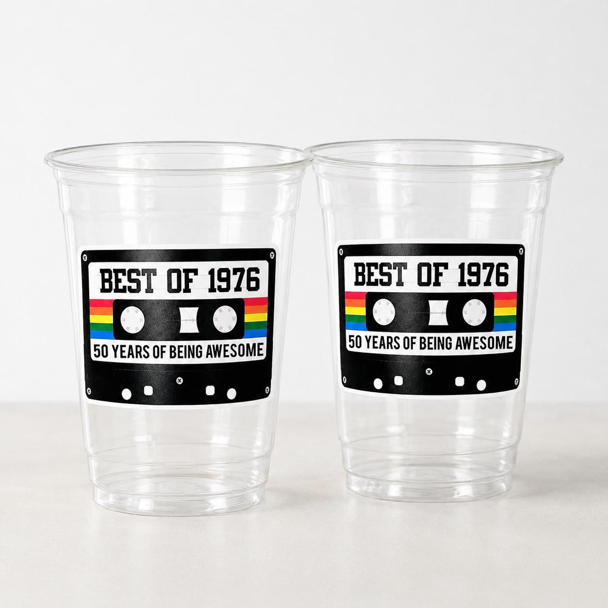50th BIRTHDAY PARTY CUPS 50th Party Decorations 50th Party Favors 50th Birthday Cassette Tape Cups Best of 1975 Birthday Party Vintage 1975