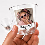 Custom Photo Shot Glasses 5oz Personalized Plastic Cocktail Cups– Add Your Photo & Text for Birthday Party Bachelorette Bachelor Bridal Cups