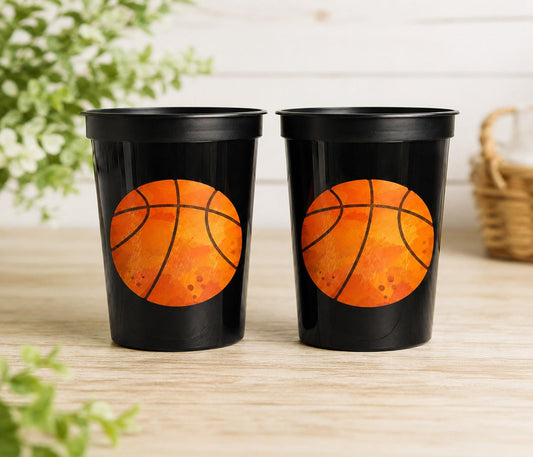 BASKETBALL PARTY CUPS - Basketball Birthday Cups Basketball Cups Basketball Favors Basketball Party Sports Party Cups Sports Birthday