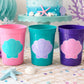 MERMAID PARTY CUPS Seashell Party Cups Mermaid Birthday Cups Mermaid Party Cups Mermaid Party Decorations Mermaid Party Favors Under The Sea