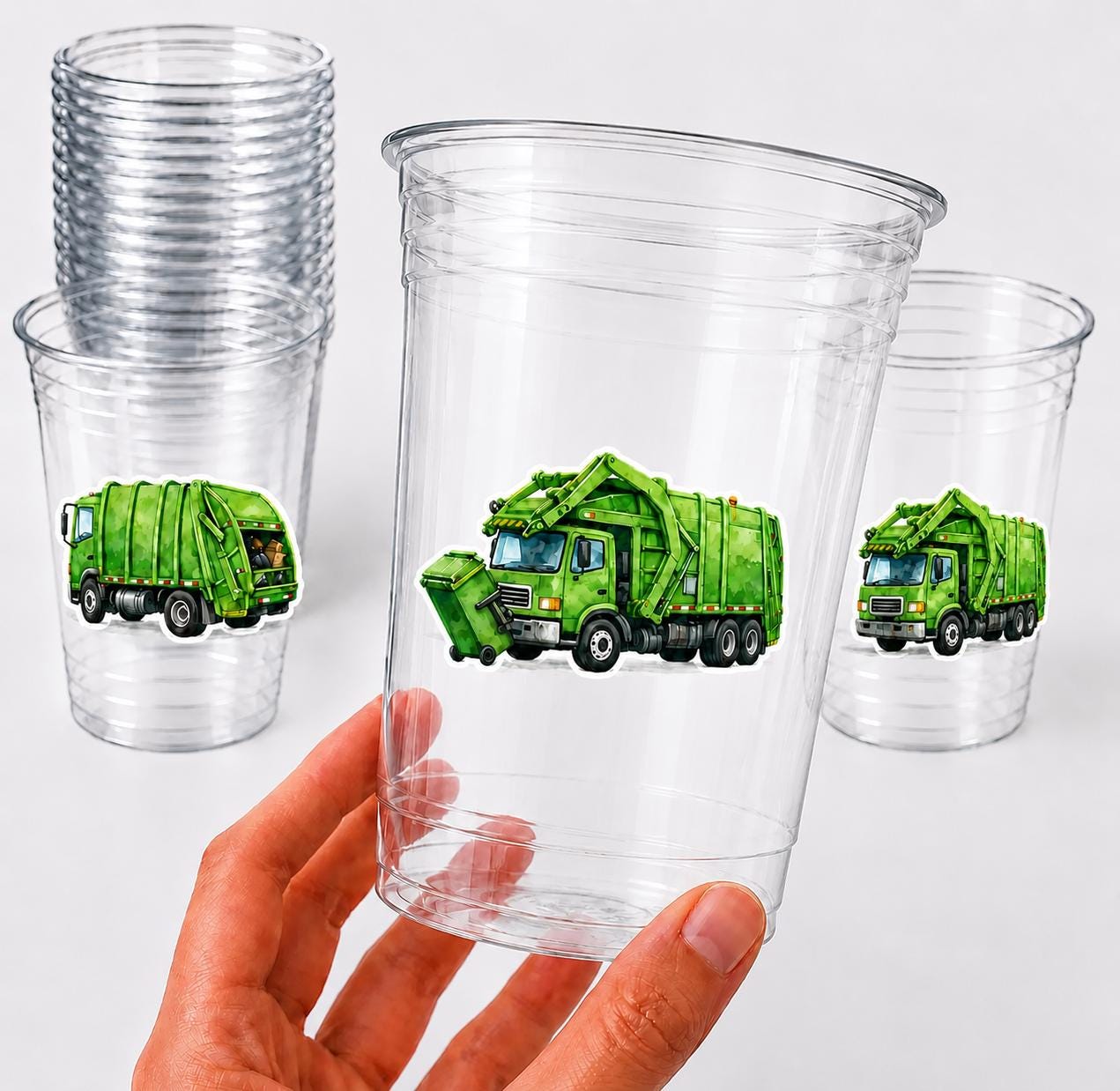 GARBAGE TRUCK PARTY Cups - Garbage Truck Treat Cups Garbage Truck Party Favors Garbage Truck Birthday Favors Trash Garbage Birthday