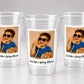 Look Who's 40 Custom Photo Cups, Personalized 40th Birthday Party Cups with Picture, Funny 40th Birthday Favors, Retro 40th, Birthday Decor