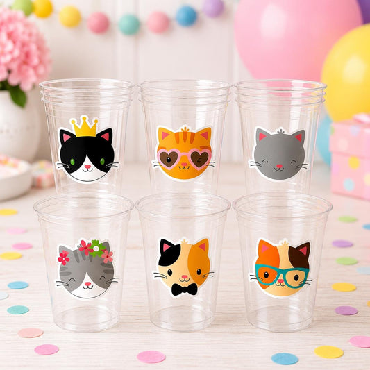 Cat Party Cups, Cat Birthday Cups, Cat Party, Cat Treat Cups, Cat Party Cups, Cat Decorations, Cat Cups, Kitty Party Cups, Cat Party Favors