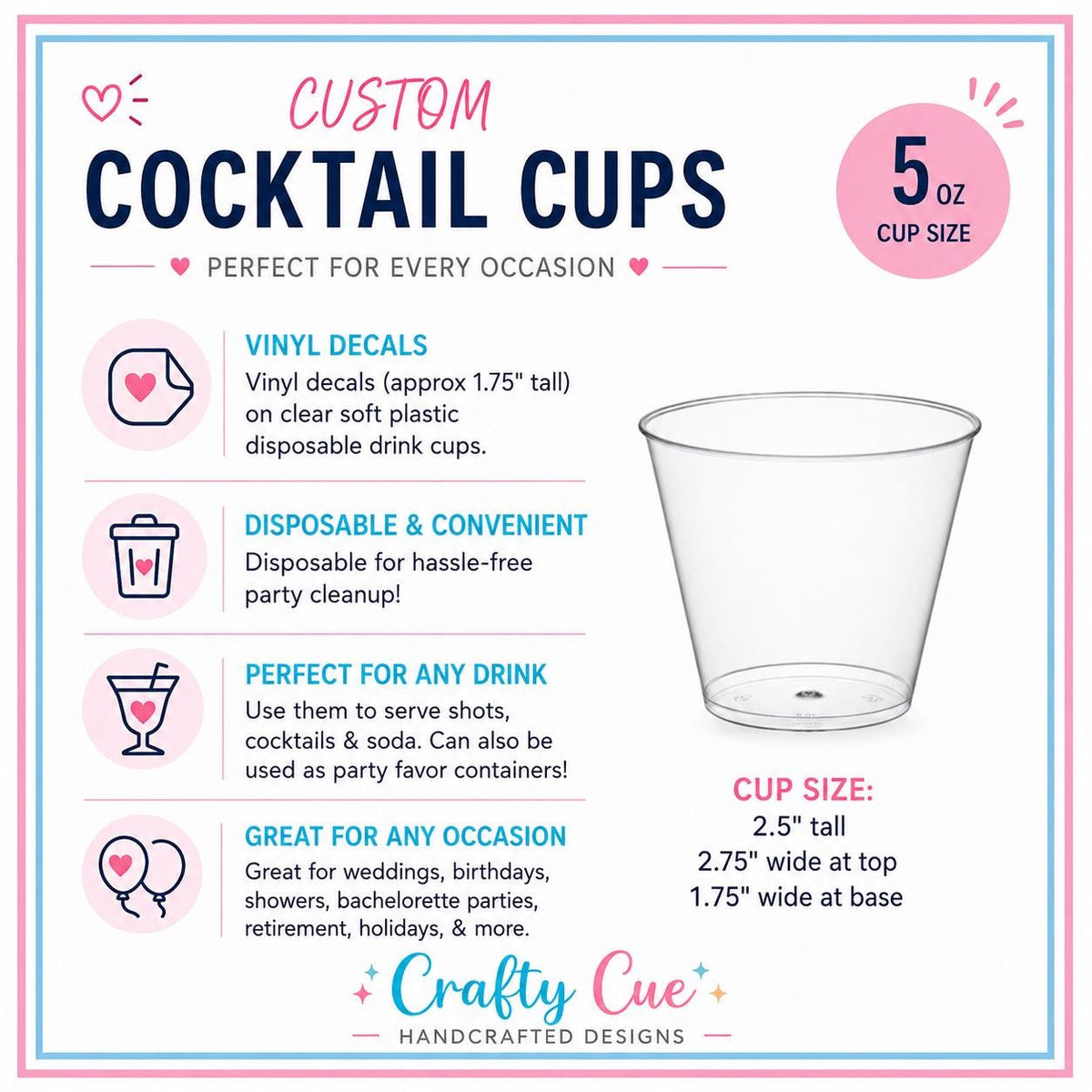 Personalized Party Shot Cups 5oz, Custom Face & Saying Cups for Girls Night, Birthday Baddie, Girls Trip and Bachelorette Party Favors Gifts