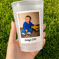 Personalized Frosted Party Cups with Photo, Custom Reusable Party Favors, Picture Keepsake Cups for Birthdays, Graduations, Weddings, Events