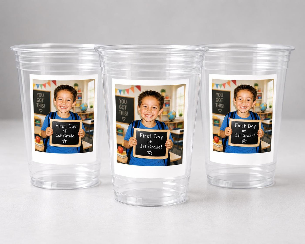 Back to School Party Cups, First Day of School Cups, Classroom Party Favors, Welcome Back Celebration Supplies, Elementary School Party Cups
