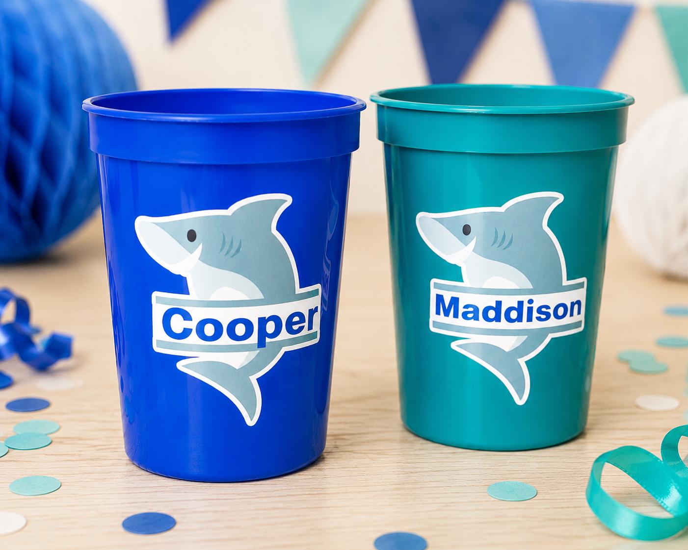 SHARK PARTY CUPS - Shark Treat Cups Shark Birthday Cups Shark Birthday Party Cups Shark Party Favors Shark Party Supplies Shark Decorations