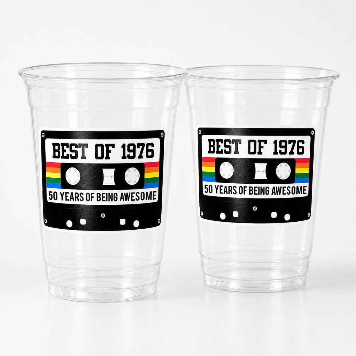 50th BIRTHDAY PARTY CUPS 50th Party Decorations 50th Party Favors 50th Birthday Cassette Tape Cups Best of 1975 Birthday Party Vintage 1975