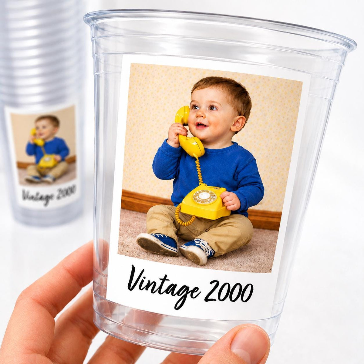 Custom Photo Cups 16oz Personalized Party Cups with Picture and text | Vintage Year Birthday Decorations | Custom Birthday Cups | Ships Fast