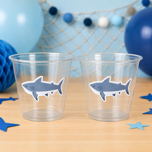 SHARK PARTY CUPS - Shark Treat Cups Shark Birthday Cups Shark Birthday Party Cups Shark Party Favors Shark Party Supplies Shark Decorations