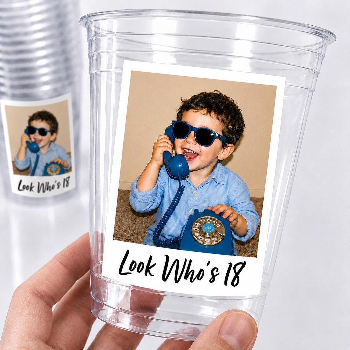 Personalized 18th Birthday Photo Cups, Look Who’s 18 Cups, Custom Photo Party Cups, 18th Birthday Party Favors, 18th Party Supplies Decor