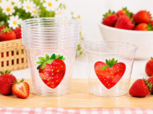 STRAWBERRY PARTY CUPS - Strawberry Birthday Cups Strawberry Cups First Birthday Strawberry Party Decorations Strawberry Baby Shower