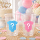 GENDER REVEAL Party Cups - Pink and Blue Party Cups Gender Reveal Party Favors One Piece Gender Reveal Gender Reveal Decorations Baby Shower