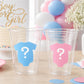 GENDER REVEAL Party Cups - Pink and Blue Party Cups Gender Reveal Party Favors One Piece Gender Reveal Gender Reveal Decorations Baby Shower