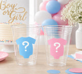 GENDER REVEAL Party Cups - Pink and Blue Party Cups Gender Reveal Party Favors One Piece Gender Reveal Gender Reveal Decorations Baby Shower