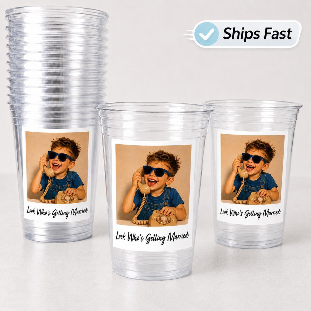 Wedding Cups Personalized, Personalized Wedding Cups, Custom Wedding Photo Cups, Ring Bearer Cups, Wedding Reception Favors, Plastic Cups