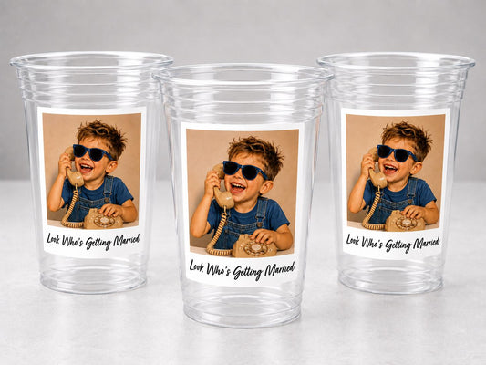 Wedding Cups Personalized, Personalized Wedding Cups, Custom Wedding Photo Cups, Ring Bearer Cups, Wedding Reception Favors, Plastic Cups