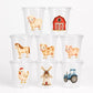 Farm Party Cups, Farm Animal Cups, Farm First Birthday, Barnyard Party Decorations, Farm Baby Shower, Birthday Favor Cups, Party Favor Cups