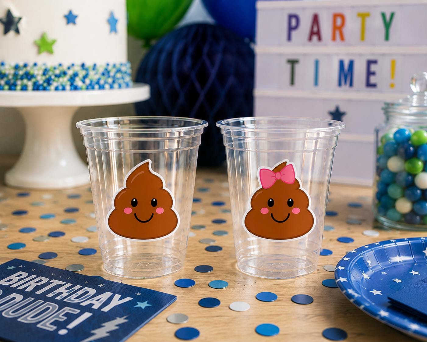 Poop Emoji Party Cups, Funny Birthday Cups, Cute Poop Cups, Emoji Birthday Decorations, Plastic Party Cups, Poop Emoji Party Favors Decor
