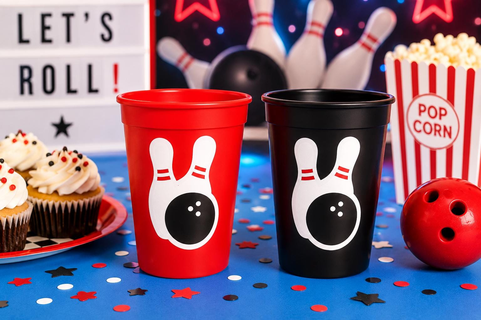 BOWLING PARTY CUPS - Bowling Birthday Cups Bowling Cups First Birthday Bowling Party Decorations Bowling Bowling Cups Bowling Party Favors