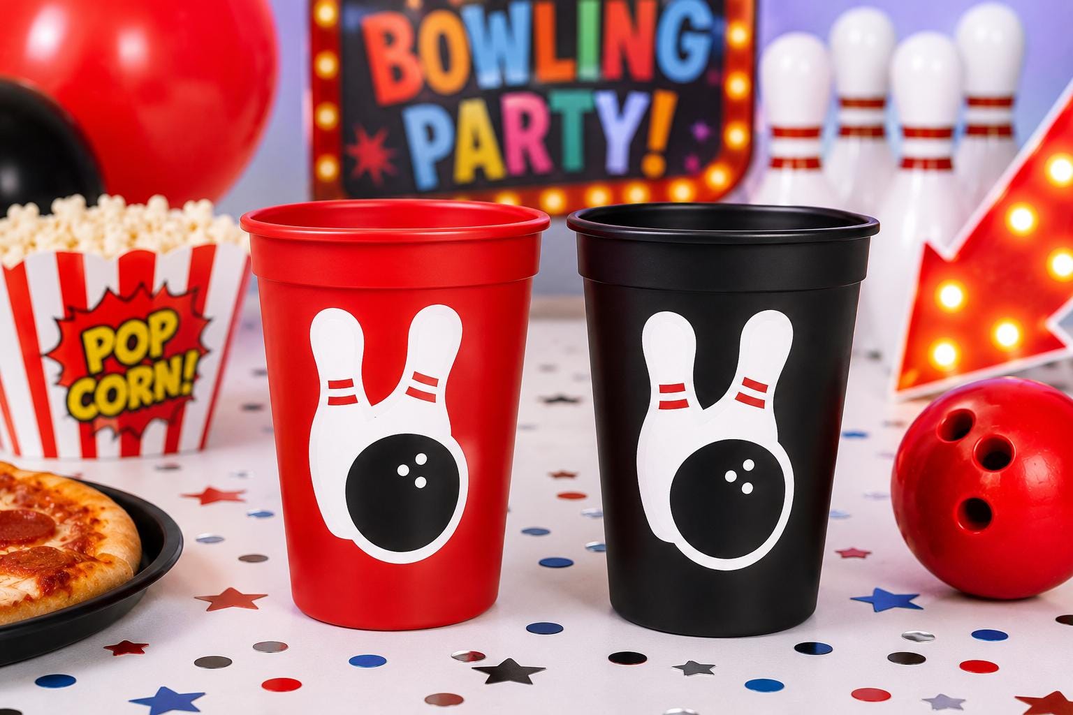 BOWLING PARTY CUPS - Bowling Birthday Cups Bowling Cups First Birthday Bowling Party Decorations Bowling Bowling Cups Bowling Party Favors