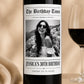 Personalized Birthday Wine Label with Photo, Custom Wine Bottle Label, 30th 40th 50th 60th Birthday Gift, Milestone Birthday Gift, Newspaper