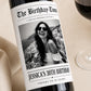 Personalized Birthday Wine Label with Photo, Custom Wine Bottle Label, 30th 40th 50th 60th Birthday Gift, Milestone Birthday Gift, Newspaper