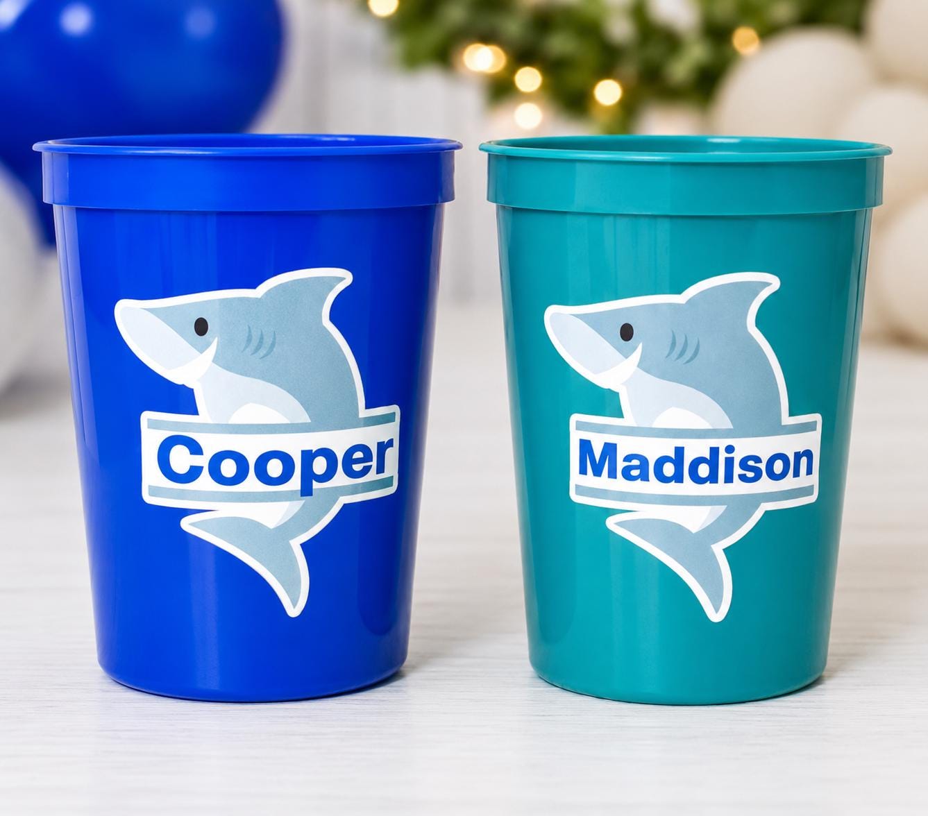 SHARK PARTY CUPS - Shark Treat Cups Shark Birthday Cups Shark Birthday Party Cups Shark Party Favors Shark Party Supplies Shark Decorations