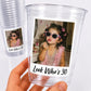 Look Who's 30 Custom Photo Cups, Personalized 30th Birthday Party Cups with Picture, Funny 30th Birthday Favors, Retro 30th, Birthday Decor
