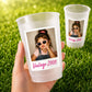 Vintage Year Photo Cups, Personalized Frosted Birthday Cups with Picture, Custom 16oz Party Favors, Retro Photo Keepsake Cups, Frosted Cups