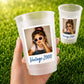 Vintage Year Photo Cups, Personalized Frosted Birthday Cups with Picture, Custom 16oz Party Favors, Retro Photo Keepsake Cups, Frosted Cups