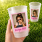Vintage Year Photo Cups, Personalized Frosted Birthday Cups with Picture, Custom 16oz Party Favors, Retro Photo Keepsake Cups, Frosted Cups