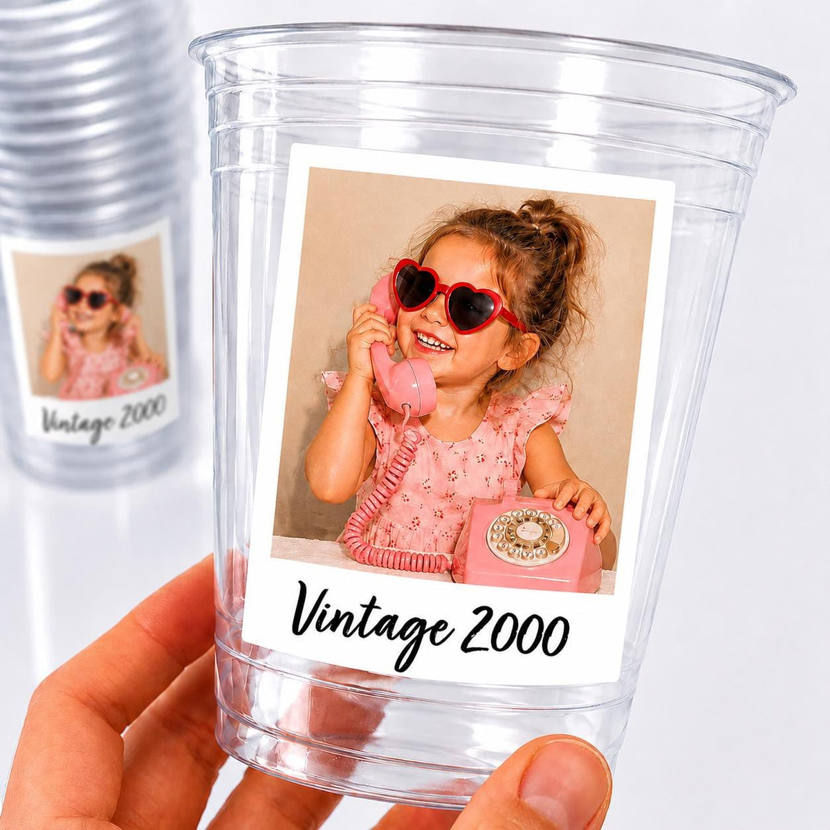 Custom Photo Cups 16oz Personalized Party Cups with Picture Text Vintage Est Year Face Picture Cups Birthday Decorations Supplies Ships Fast
