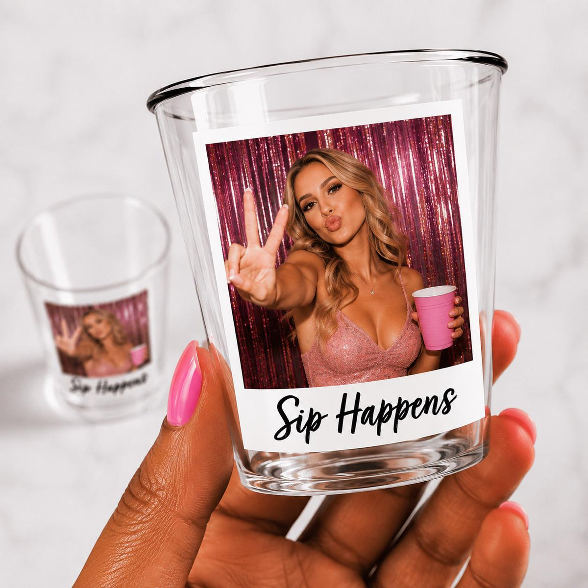 Personalized Party Shot Cups 5oz, Custom Face & Saying Cups for Girls Night, Birthday Baddie, Girls Trip and Bachelorette Party Favors Gifts