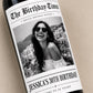 Personalized Birthday Wine Label with Photo, Custom Wine Bottle Label, 30th 40th 50th 60th Birthday Gift, Milestone Birthday Gift, Newspaper