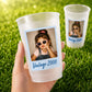 Vintage Year Photo Cups, Personalized Frosted Birthday Cups with Picture, Custom 16oz Party Favors, Retro Photo Keepsake Cups, Frosted Cups