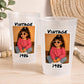 Personalized Vintage Photo Cups, Custom Birthday Cups with Picture & Year, Frosted Party Cups, Retro Birthday Party Favors, Frosted Reusable