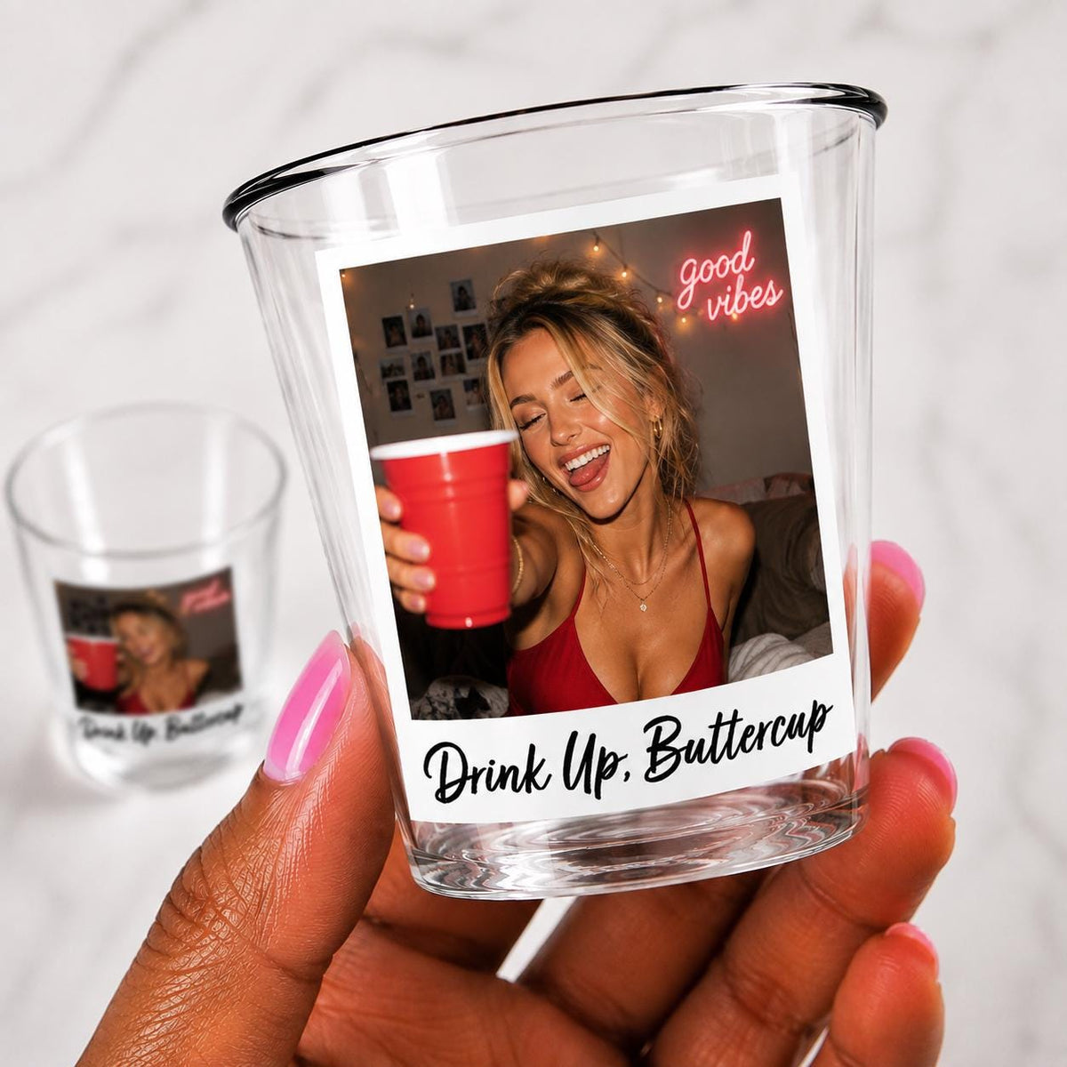 Personalized Party Shot Cups 5oz, Custom Face & Saying Cups for Girls Night, Birthday Baddie, Girls Trip and Bachelorette Party Favors Gifts