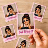 Personalized Photo Stickers | Custom Picture Stickers with Name & Year | Face Stickers | Birthday Party Favors | Custom Party Favor Stickers