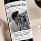 Personalized Anniversary Wine Label with Photo, Custom Wine Bottle Label, Wedding Anniversary Gift, Milestone Anniversary, Newspaper Label