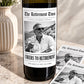 Personalized Retirement Wine Bottle Label, Personalized Retirement Gift, Custom Photo Wine Label, Retirement Party Decor, Newspaper Label