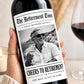 Personalized Retirement Wine Bottle Label, Personalized Retirement Gift, Custom Photo Wine Label, Retirement Party Decor, Newspaper Label