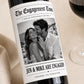 Personalized Engagement Wine Bottle Labels, Custom Photo Engagement Gift, Engagement Party Wine Label, Bride To Be Gift, Couples Photo Label