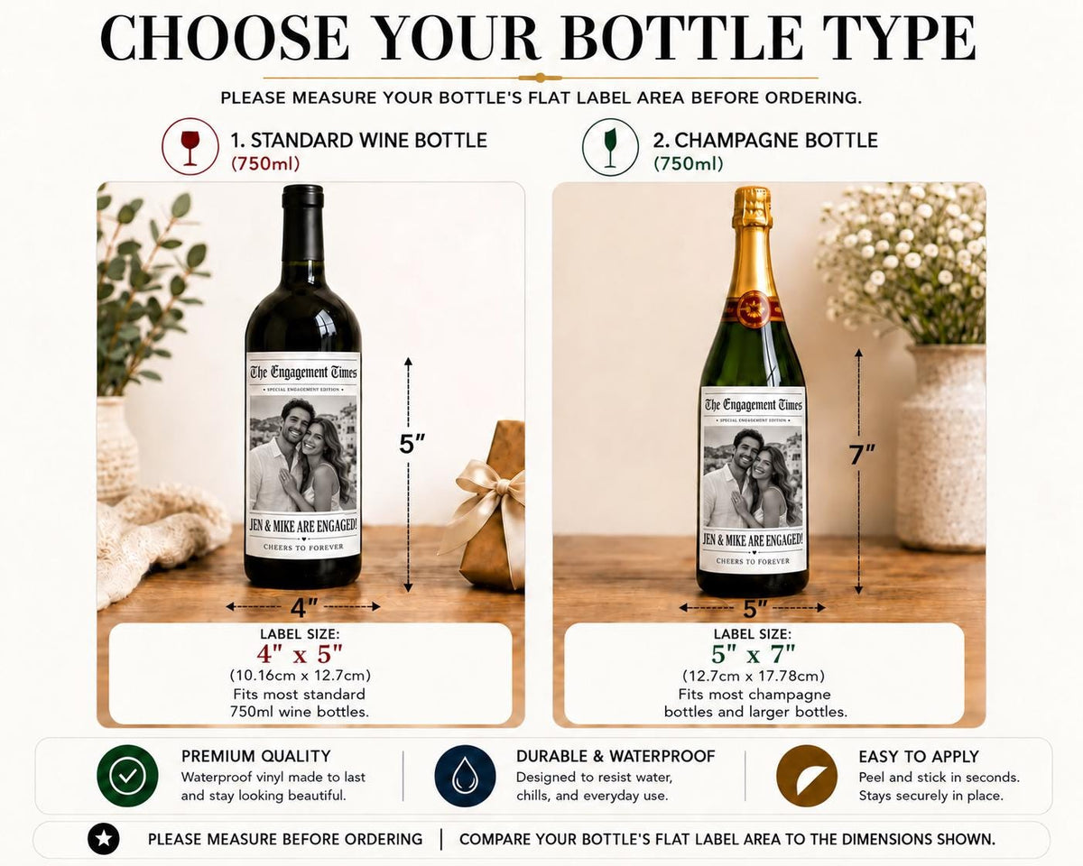 Personalized Engagement Wine Bottle Labels, Custom Photo Engagement Gift, Engagement Party Wine Label, Bride To Be Gift, Couples Photo Label