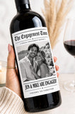 Personalized Engagement Wine Bottle Labels, Custom Photo Engagement Gift, Engagement Party Wine Label, Bride To Be Gift, Couples Photo Label